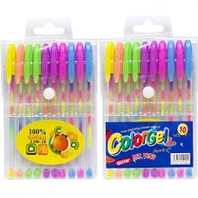 Набір ручок гелевих різнокольорових 10 кольорів A-100-10 MZOPT