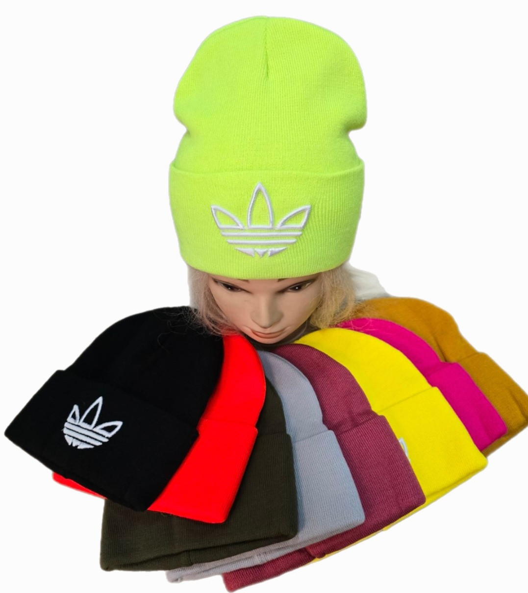 Молодежная шапка  с подворотом подвійна Нитка Миринос