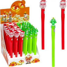 Ручка гелевая "Дед Мороз/Елочка" 2105 светится синяя MZOPT