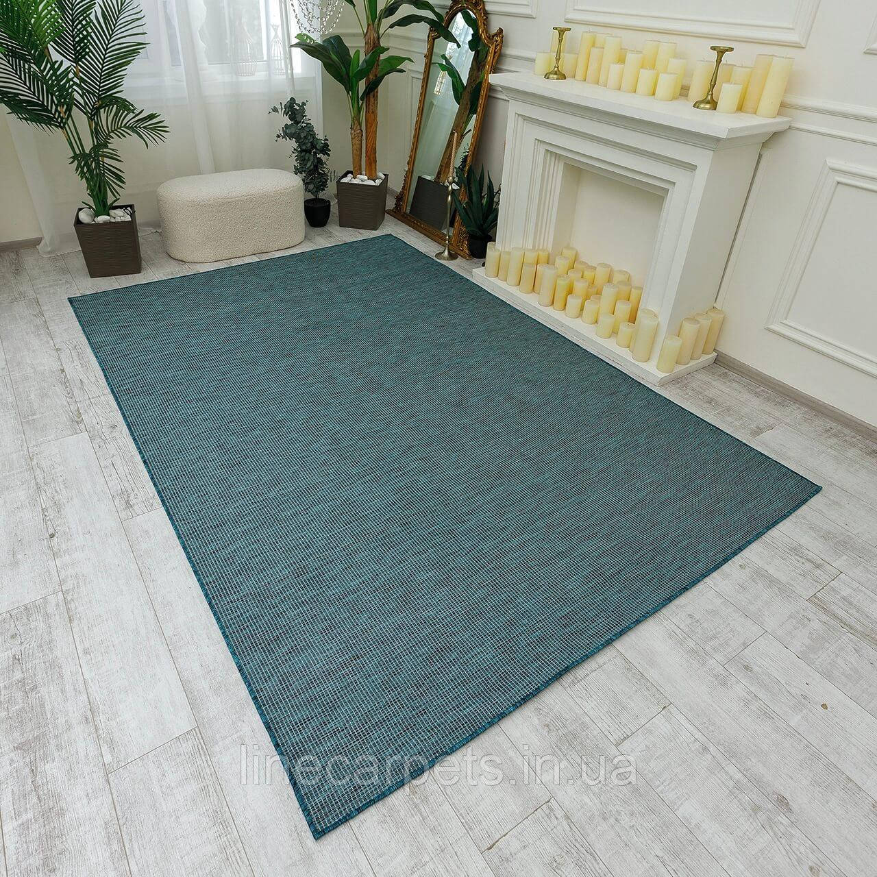 Турецький безворсовий килим PATIO B2778A s.blue