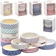 Набір Скотч декоративний паперовий 5шт 1см*2м №78 MZOPT