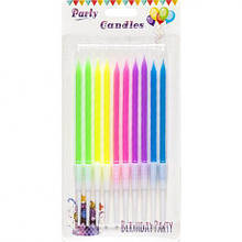 Набір свічок для торта "Неоновые" 10 штук длинные микс 10-93 MZOPT