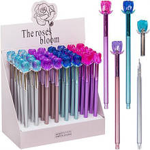 Ручка гелева "Роза" 6001 синя MZOPT