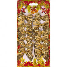 Набір бантиків 12шт золотих 2033 MZOPT