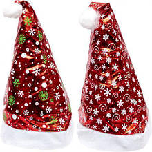 Шапка Діда Мороза зі сніжинками 6241-5 MZOPT