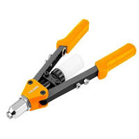 Популярний! Заклепувальник Tolsen ПРОФІ двуручний 330 мм, 5 насадок 2.4-6.4 мм (43096) - Краща якість тільки на Nukleon.com.ua