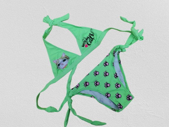 Купальник раздельный Samegame 561 Котик мята (В НАЛИЧИИ ТОЛЬКО 28 30 32 36 УКР р-ры)