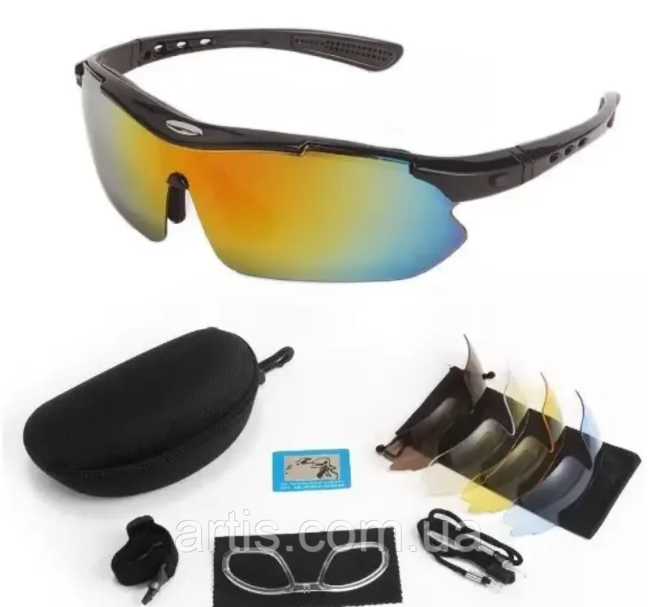 Тактичні захисні окуляри Oakley без лого чорні