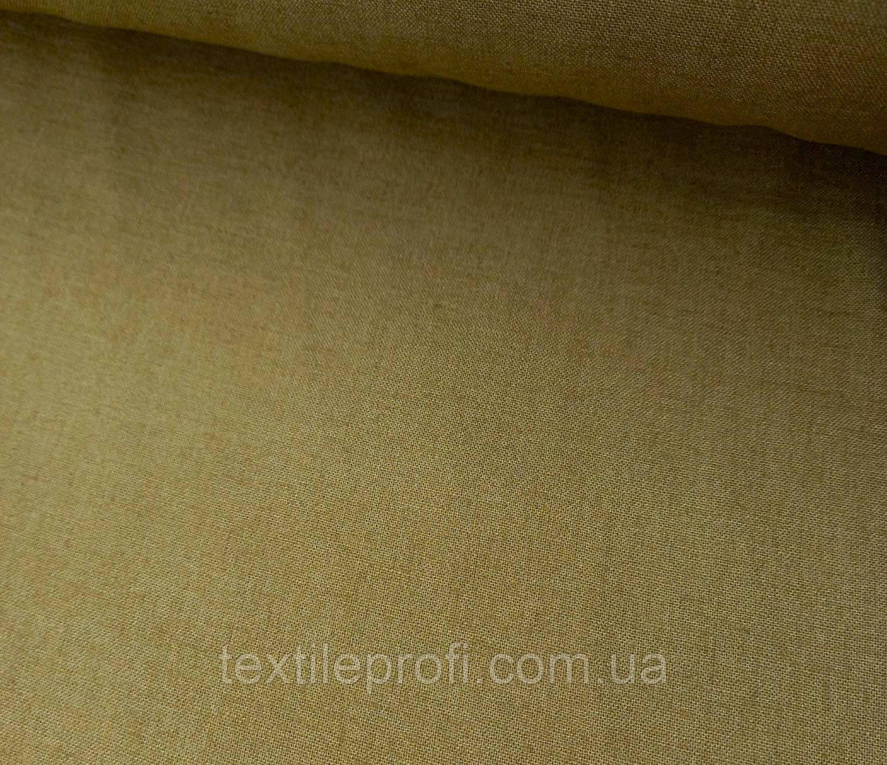 Льняна легка тканина кольору "Хакі"