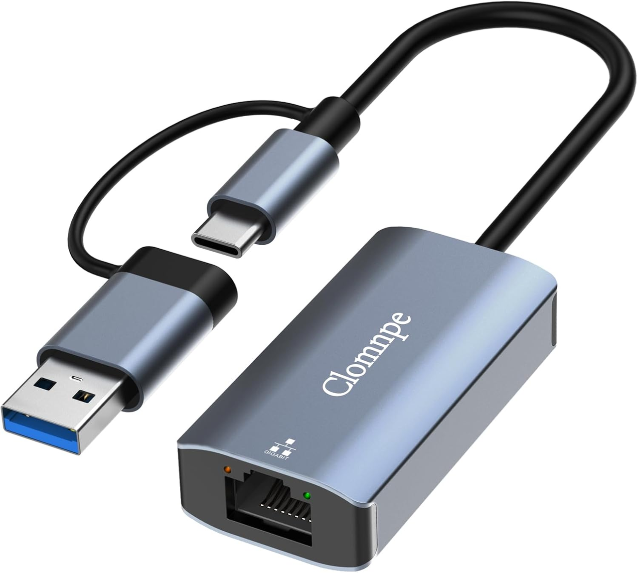USB Type-C Ethernet адаптер 1000 Мбіт/с з роз'ємом RJ45 для Windows, Mac, Linux та Android, фото 1