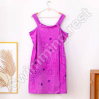 Рушник - халат метелик Magic Towel жіноче мікрофібра для сауни лазні 135х80 Фіолетовий