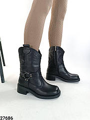 Натуральні жіночі зимові черевики 27686 розміри 37