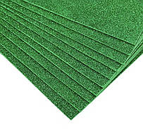 Фоаміран клейовий з глітером LUX (зелений) 20х30 см (1,8 мм)