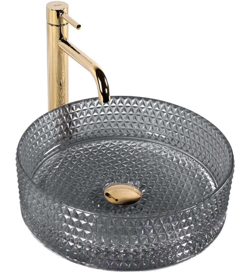 Умивальник (раковина) REA CRISTAL BLACK накладний