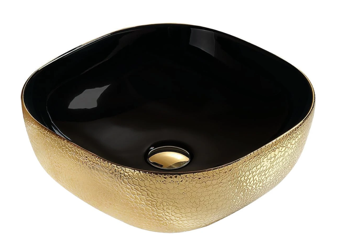 Умивальник (раковина) MEXEN VERA GOLD BLACK із візерунком накладної