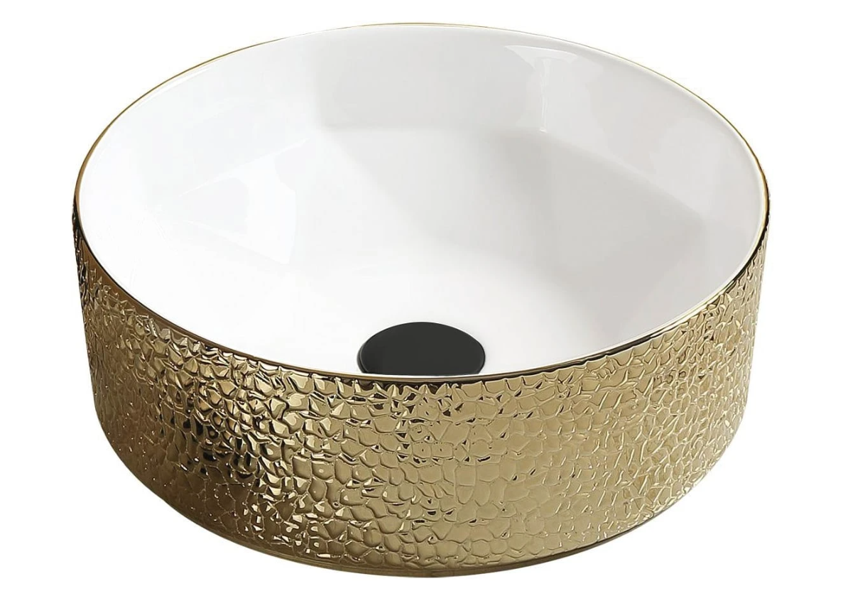 Умивальник (раковина) MEXEN CLARISA GOLD WHITE з візерунком накладний