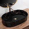 Умивальник (раковина) REA NADIA BLACK MARBLE SHINY накладний, фото 3
