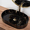 Умивальник (раковина) REA NADIA BLACK MARBLE SHINY накладний, фото 5