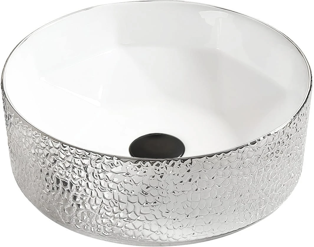 Умивальник (раковина) MEXEN CLARISA SILVER WHITE із візерунком накладної