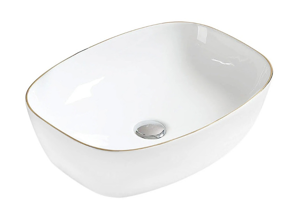 Умивальник (раковина) MEXEN LITA WHITE GOLD EDGE накладний