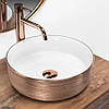 Умивальник (раковина) REA SAMI ROSE BRUSHED GOLD WHITE накладний, фото 3
