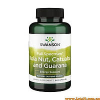 Комплекс для енергії Горіх кола катуаба гуарана натуральний стимулятор підвищення витривалості Swanson Kola Nut Catuaba Guarana