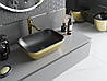 Умивальник (раковина) MEXEN RITA GOLD BRUSHED BLACK MATT накладний, фото 3
