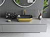 Умивальник (раковина) MEXEN RITA GOLD BRUSHED BLACK MATT накладний, фото 4
