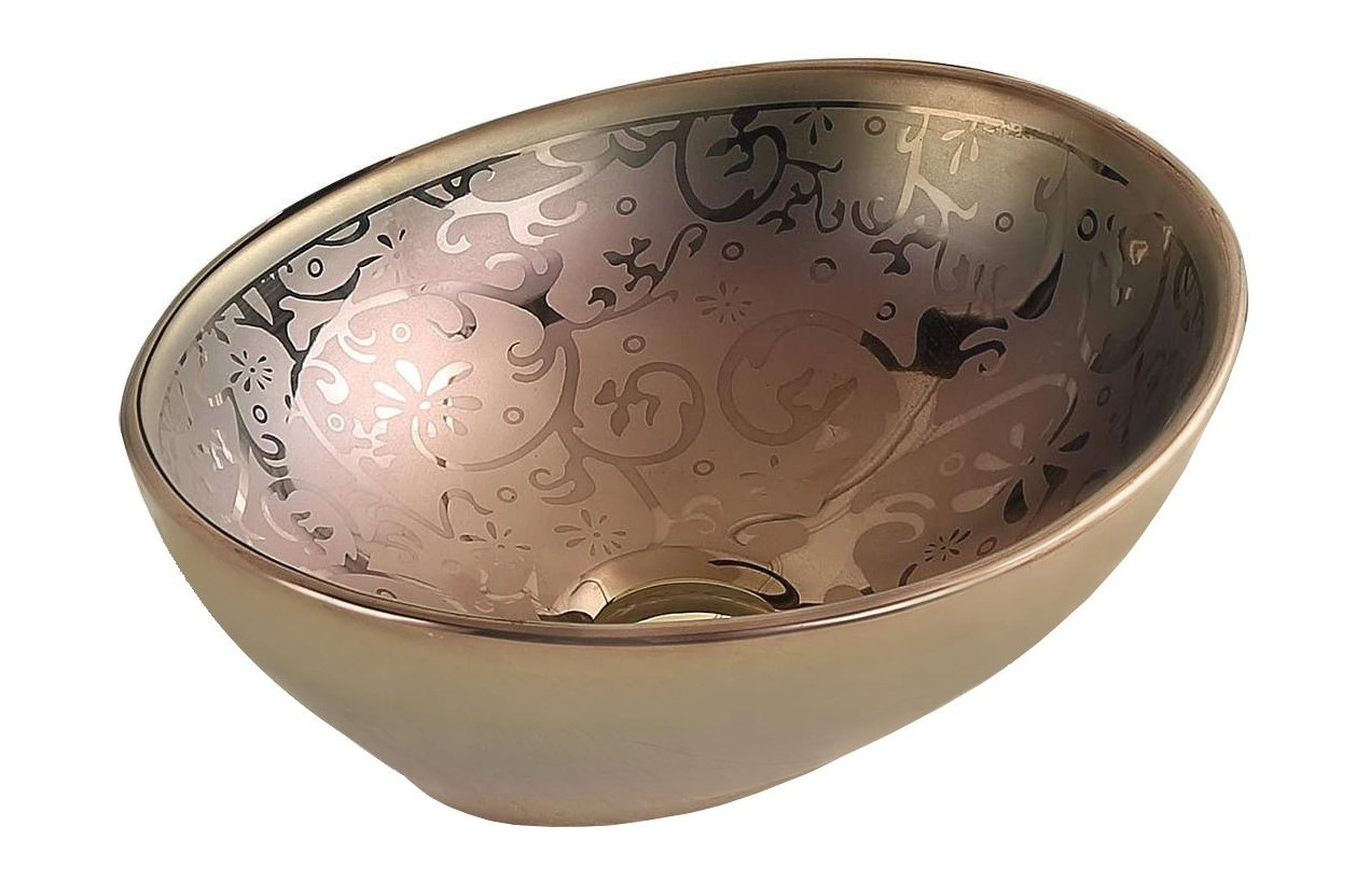 Умивальник (раковина) MEXEN ELZA GOLD PATTERN із візерунком накладної