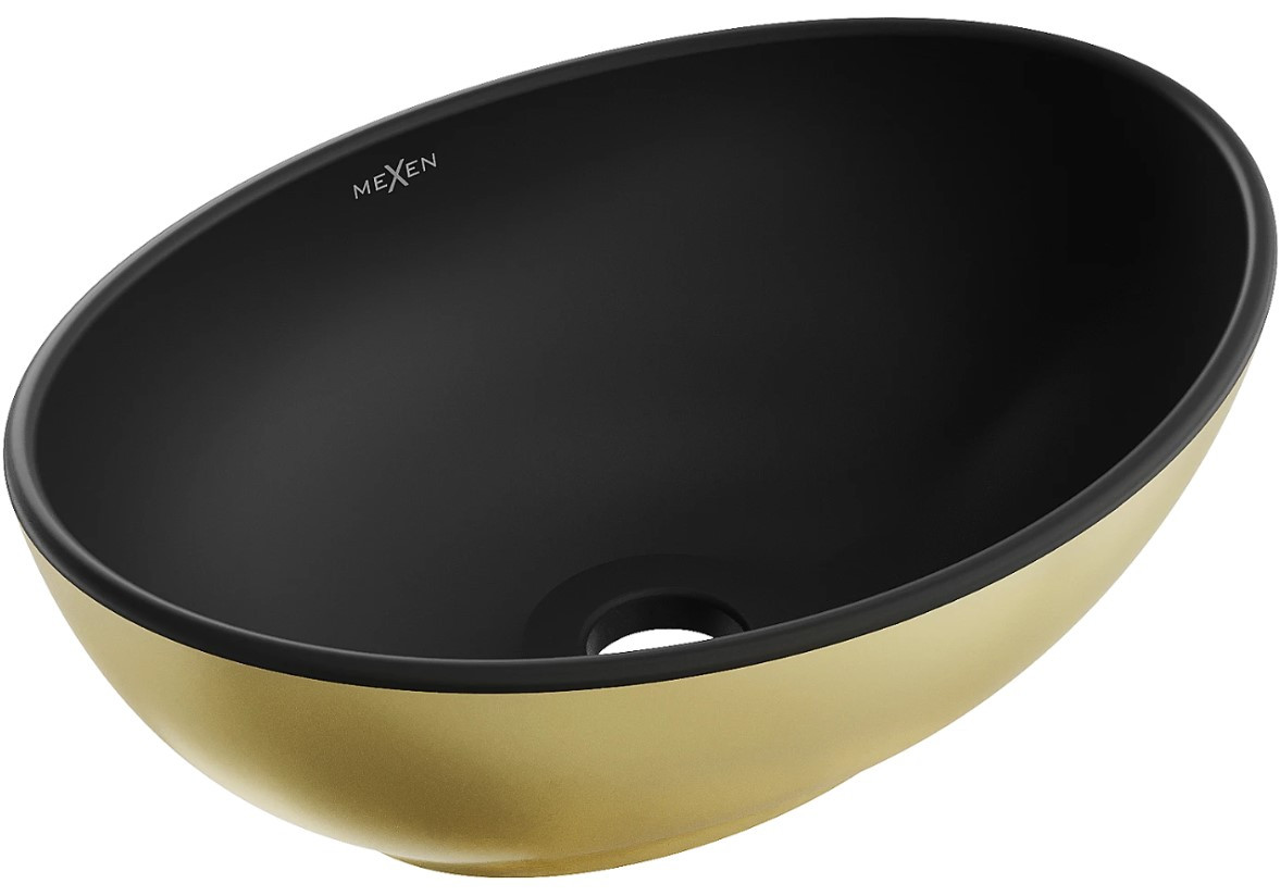 Умивальник (раковина) MEXEN ELZA GOLD BLACK MATT накладний