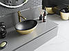 Умивальник (раковина) MEXEN ELZA BRUSHED GOLD BLACK MATT накладний, фото 3