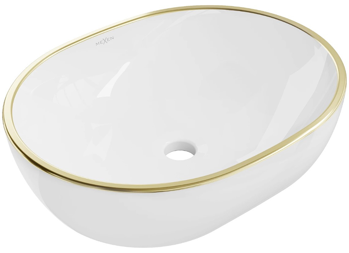 Умивальник (раковина) MEXEN VIKI WHITE GOLD EDGE накладний