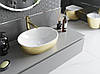 Умивальник (раковина) MEXEN VIKI BRUSHED GOLD WHITE накладний, фото 3