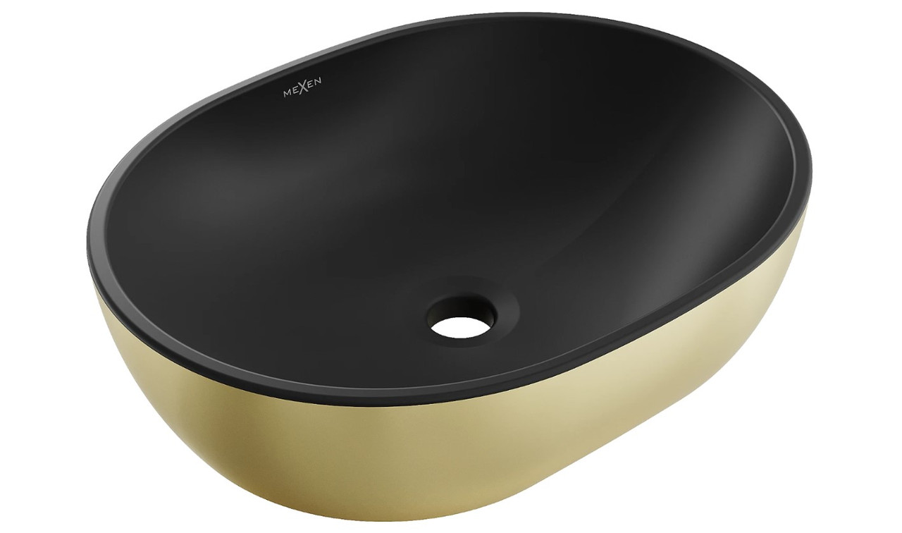 Умивальник (раковина) MEXEN VIKI GOLD BLACK MATT накладний