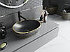 Умивальник (раковина) MEXEN VIKI BLACK MATT DIAMOND GOLD накладний, фото 3