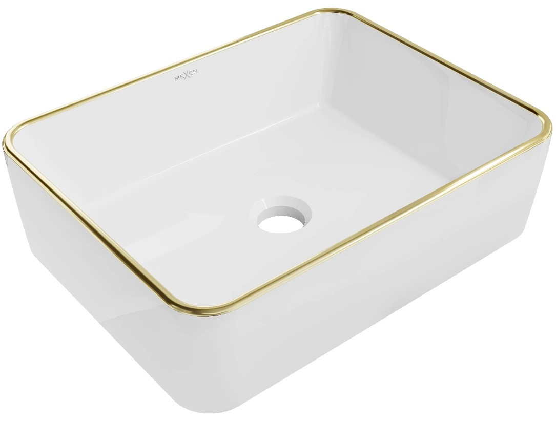 Умивальник (раковина) MEXEN CATIA WHITE GOLD EDGE накладний