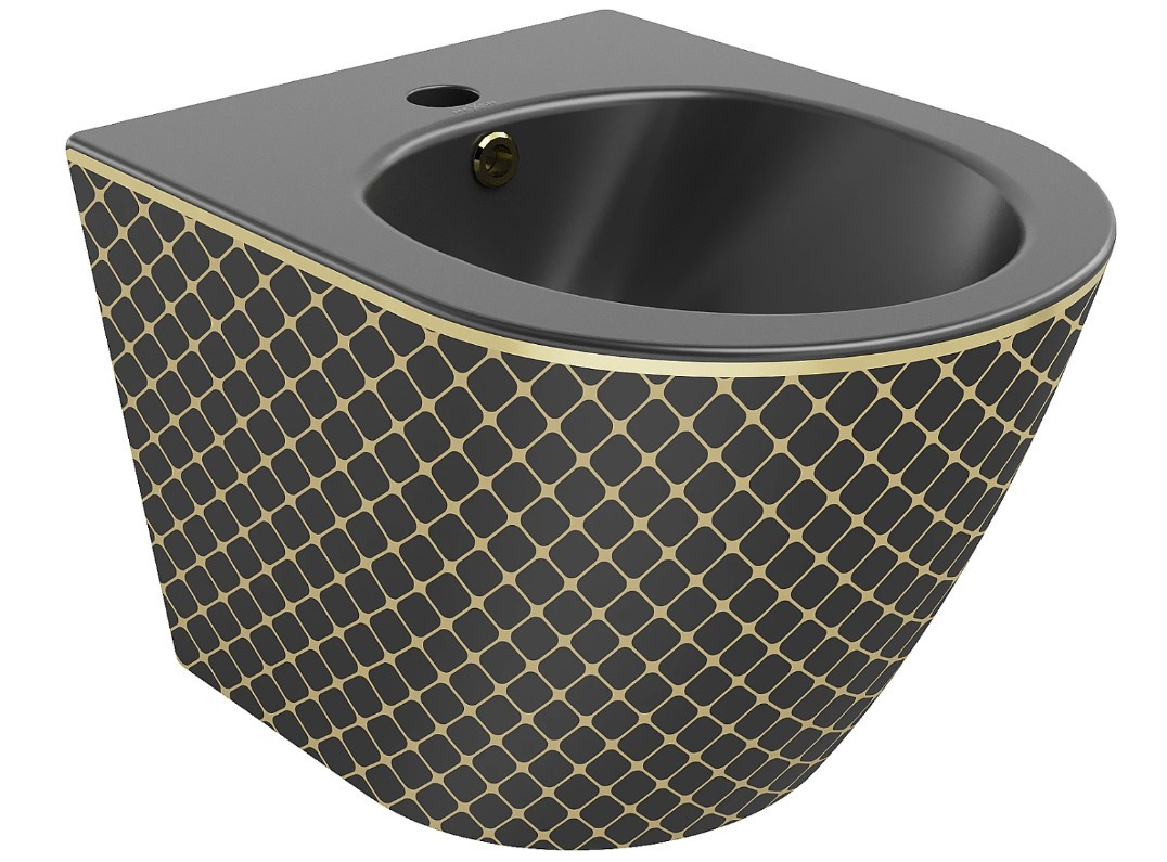 Подвесное биде MEXEN LENA BLACK MATT DIAMOND GOLD