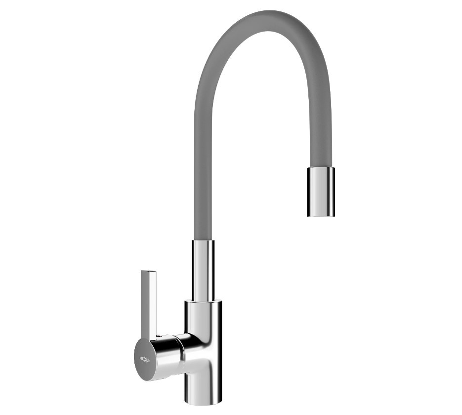 Змішувач для кухні MEXEN FLEX GREY CHROME сірий хром, фото 1
