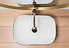 Умивальник (раковина) REA BELINDA BRUSHED GOLD WHITE накладний, фото 4