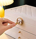 Скринька для прикрас 22.5x18x11.8cm біла, фото 3