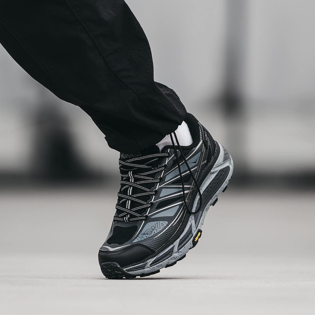 Зимові Чоловічі Кросівки Hoka Mafate Speed 2 Gore-Tex Grey Black / Хока Мафате Спід 2 Гор Текс Сірі з Чорним