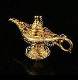 Декор " Лампа Аладдіна " (металева, колір- жовтий) (21х11см), фото 2