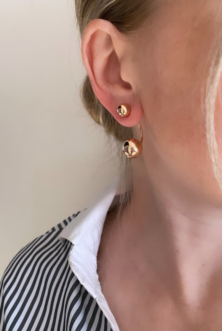 Сережки Кулі Діор медичне золото. Сережки-трансформер, фото 1