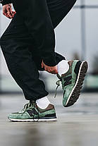 Чоловічі Кросівки New Balance 574 Green Black Brown / Нью Белaнс 574 Зелені з Чорним та Коричневим, фото 5