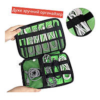 Сумка органайзер для зберігання Проводів Usb Навушників Кабелів Флешок Чорний, фото 2