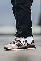 Чоловічі Кросівки New Balance 574 Beige Brown / Нью Белaнс 574 Бежеві з Коричневим, фото 3