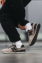 Чоловічі Кросівки New Balance 574 Beige Brown / Нью Белaнс 574 Бежеві з Коричневим, фото 5
