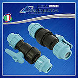 Компресійний кульовий кран для поліетиленової труби Ø20x20 PP-B (УФ захист) Unildlta 1070, фото 3