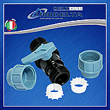 Компресійний кульовий кран для поліетиленової труби Ø20x20 PP-B (УФ захист) Unildlta 1070, фото 5