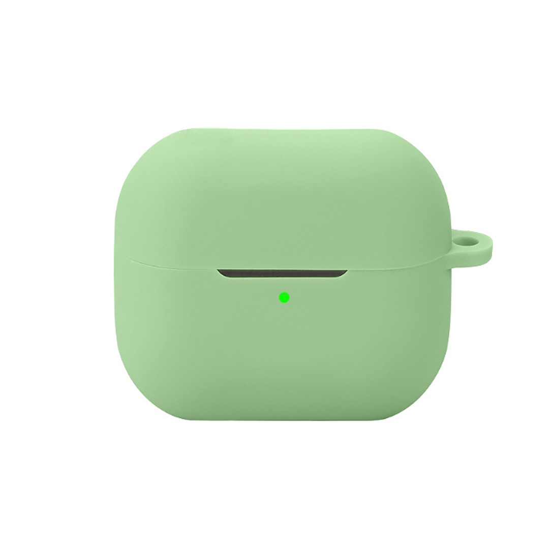 Силіконовий чохол для навушників Samsung Galaxy Buds 3 FE (R420) | чохол + карабін | світло-зелений